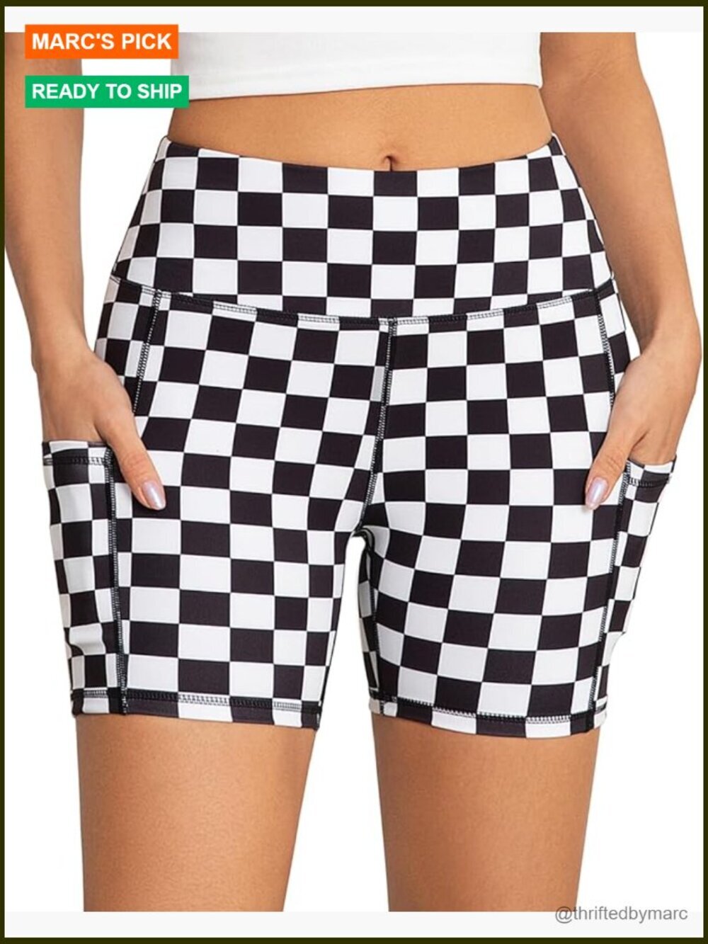 High Waisted Biker Shorts with Pockets - Buttery Soft Running Yoga Shorts 5in